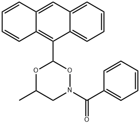 6-(9-anthryl)-2-benzoyl-4-methyl-1,5,2-dioxazinane Struktur