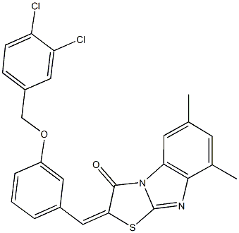 2-{3-[(3,4-dichlorobenzyl)oxy]benzylidene}-6,8-dimethyl[1,3]thiazolo[3,2-a]benzimidazol-3(2H)-one Struktur