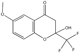 2-hydroxy-6-methoxy-2-(trifluoromethyl)-2,3-dihydro-4H-chromen-4-one Struktur