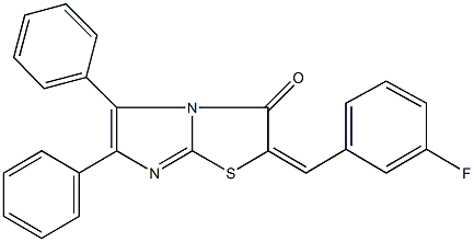 2-(3-fluorobenzylidene)-5,6-diphenylimidazo[2,1-b][1,3]thiazol-3(2H)-one Struktur