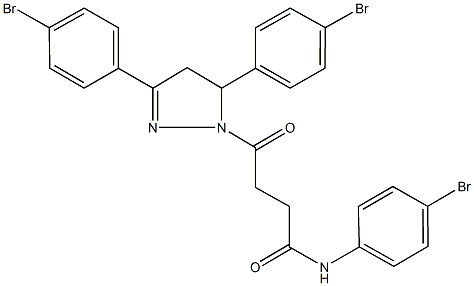 4-[3,5-bis(4-bromophenyl)-4,5-dihydro-1H-pyrazol-1-yl]-N-(4-bromophenyl)-4-oxobutanamide Struktur