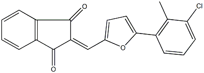 2-{[5-(3-chloro-2-methylphenyl)-2-furyl]methylene}-1H-indene-1,3(2H)-dione Struktur