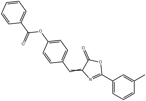 4-[(2-(3-methylphenyl)-5-oxo-1,3-oxazol-4(5H)-ylidene)methyl]phenyl benzoate Struktur