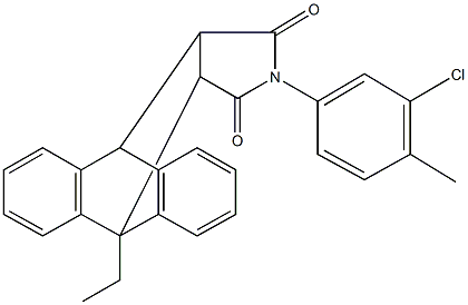 17-(3-chloro-4-methylphenyl)-1-ethyl-17-azapentacyclo[6.6.5.0~2,7~.0~9,14~.0~15,19~]nonadeca-2,4,6,9,11,13-hexaene-16,18-dione Struktur