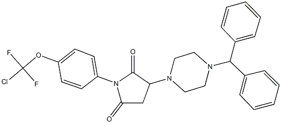 3-(4-benzhydryl-1-piperazinyl)-1-{4-[chloro(difluoro)methoxy]phenyl}-2,5-pyrrolidinedione Struktur