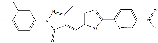 2-(3,4-dimethylphenyl)-4-[(5-{4-nitrophenyl}-2-furyl)methylene]-5-methyl-2,4-dihydro-3H-pyrazol-3-one Struktur