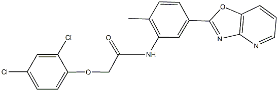 2-(2,4-dichlorophenoxy)-N-(2-methyl-5-[1,3]oxazolo[4,5-b]pyridin-2-ylphenyl)acetamide Struktur