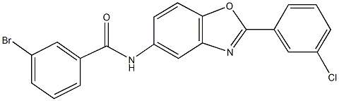 3-bromo-N-[2-(3-chlorophenyl)-1,3-benzoxazol-5-yl]benzamide Struktur