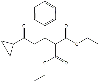 diethyl 2-(3-cyclopropyl-3-oxo-1-phenylpropyl)malonate Struktur