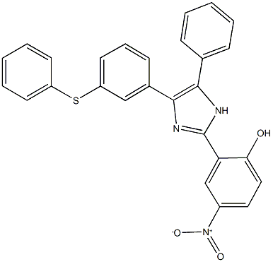 4-nitro-2-{5-phenyl-4-[3-(phenylsulfanyl)phenyl]-1H-imidazol-2-yl}phenol Struktur