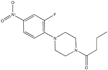 1-butyryl-4-{2-fluoro-4-nitrophenyl}piperazine Struktur