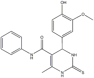 4-(4-hydroxy-3-methoxyphenyl)-6-methyl-N-phenyl-2-thioxo-1,2,3,4-tetrahydro-5-pyrimidinecarboxamide Struktur