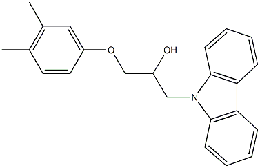 1-(9H-carbazol-9-yl)-3-(3,4-dimethylphenoxy)-2-propanol Struktur