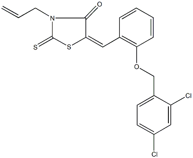 3-allyl-5-{2-[(2,4-dichlorobenzyl)oxy]benzylidene}-2-thioxo-1,3-thiazolidin-4-one Struktur