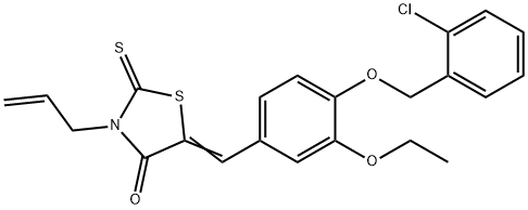 3-allyl-5-{4-[(2-chlorobenzyl)oxy]-3-ethoxybenzylidene}-2-thioxo-1,3-thiazolidin-4-one Struktur