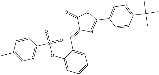 2-[(2-(4-tert-butylphenyl)-5-oxo-1,3-oxazol-4(5H)-ylidene)methyl]phenyl 4-methylbenzenesulfonate Struktur