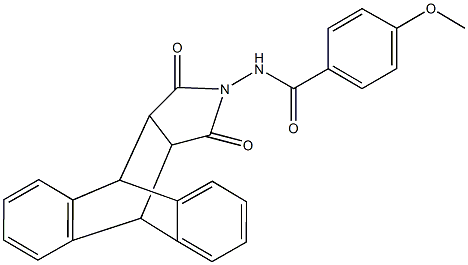 N-(16,18-dioxo-17-azapentacyclo[6.6.5.0~2,7~.0~9,14~.0~15,19~]nonadeca-2,4,6,9,11,13-hexaen-17-yl)-4-methoxybenzamide Struktur