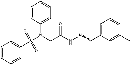 N-{2-[2-(3-methylbenzylidene)hydrazino]-2-oxoethyl}-N-phenylbenzenesulfonamide Struktur