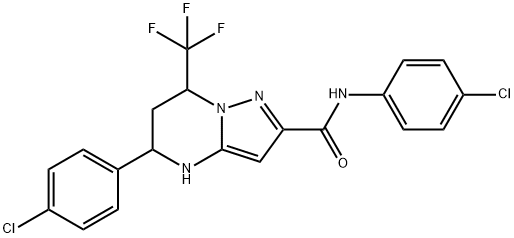 N,5-bis(4-chlorophenyl)-7-(trifluoromethyl)-4,5,6,7-tetrahydropyrazolo[1,5-a]pyrimidine-2-carboxamide Struktur