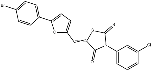 5-{[5-(4-bromophenyl)-2-furyl]methylene}-3-(3-chlorophenyl)-2-thioxo-1,3-thiazolidin-4-one Struktur