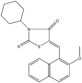 3-cyclohexyl-5-[(2-methoxy-1-naphthyl)methylene]-2-thioxo-1,3-thiazolidin-4-one Struktur