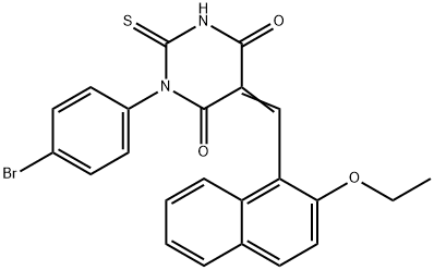 1-(4-bromophenyl)-5-[(2-ethoxy-1-naphthyl)methylene]-2-thioxodihydro-4,6(1H,5H)-pyrimidinedione Struktur