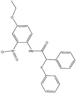 N-{4-ethoxy-2-nitrophenyl}-2-phenyl-2-(phenylsulfanyl)acetamide Struktur