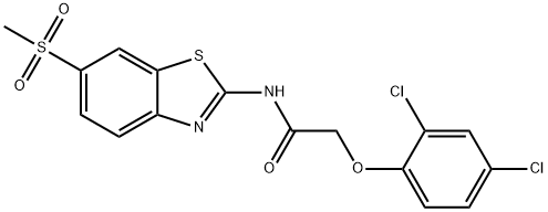 2-(2,4-dichlorophenoxy)-N-[6-(methylsulfonyl)-1,3-benzothiazol-2-yl]acetamide Struktur