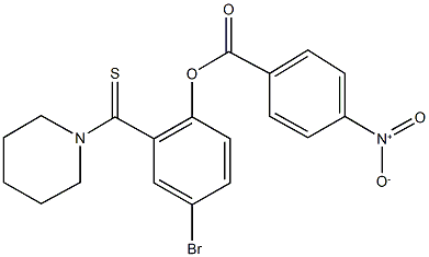 4-bromo-2-(1-piperidinylcarbothioyl)phenyl 4-nitrobenzoate Struktur