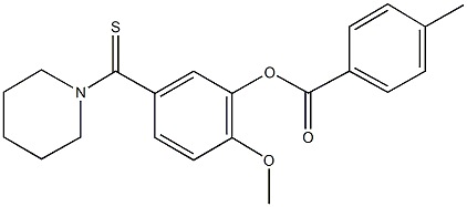 2-methoxy-5-(1-piperidinylcarbothioyl)phenyl 4-methylbenzoate Struktur