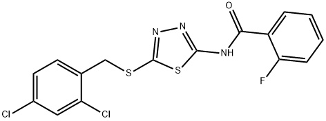 N-{5-[(2,4-dichlorobenzyl)sulfanyl]-1,3,4-thiadiazol-2-yl}-2-fluorobenzamide Struktur