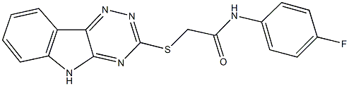 N-(4-fluorophenyl)-2-(5H-[1,2,4]triazino[5,6-b]indol-3-ylsulfanyl)acetamide Struktur