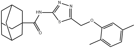 N-{5-[(2,5-dimethylphenoxy)methyl]-1,3,4-thiadiazol-2-yl}-1-adamantanecarboxamide Struktur