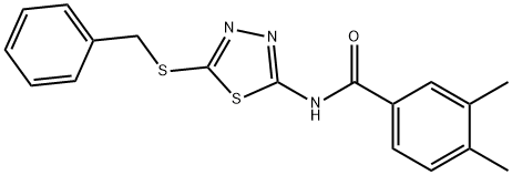 N-[5-(benzylsulfanyl)-1,3,4-thiadiazol-2-yl]-3,4-dimethylbenzamide Struktur