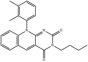 3-butyl-10-(2,3-dimethylphenyl)pyrimido[4,5-b]quinoline-2,4(3H,10H)-dione Struktur