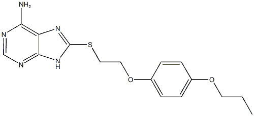 8-{[2-(4-propoxyphenoxy)ethyl]sulfanyl}-9H-purin-6-ylamine Struktur