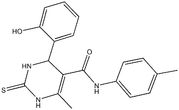 4-(2-hydroxyphenyl)-6-methyl-N-(4-methylphenyl)-2-thioxo-1,2,3,4-tetrahydro-5-pyrimidinecarboxamide Struktur