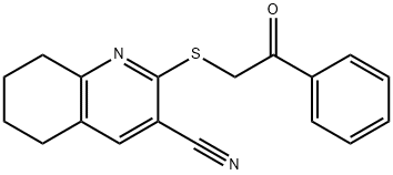 2-[(2-oxo-2-phenylethyl)sulfanyl]-5,6,7,8-tetrahydro-3-quinolinecarbonitrile Struktur