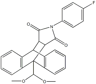 1-(dimethoxymethyl)-17-(4-fluorophenyl)-17-azapentacyclo[6.6.5.0~2,7~.0~9,14~.0~15,19~]nonadeca-2,4,6,9,11,13-hexaene-16,18-dione Struktur