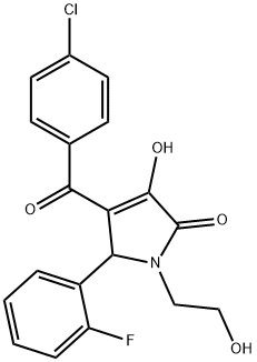 4-(4-chlorobenzoyl)-5-(2-fluorophenyl)-3-hydroxy-1-(2-hydroxyethyl)-1,5-dihydro-2H-pyrrol-2-one Struktur