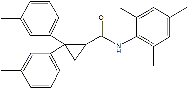 N-mesityl-2,2-bis(3-methylphenyl)cyclopropanecarboxamide Struktur