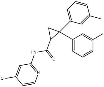 N-(4-chloro-2-pyridinyl)-2,2-bis(3-methylphenyl)cyclopropanecarboxamide Struktur