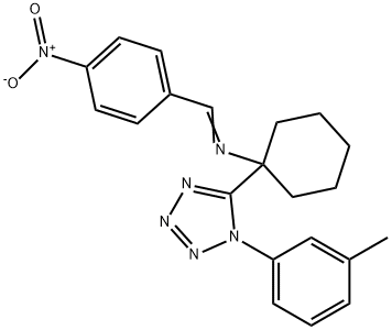 5-[1-({4-nitrobenzylidene}amino)cyclohexyl]-1-(3-methylphenyl)-1H-tetraazole Struktur