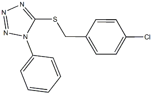 5-[(4-chlorobenzyl)sulfanyl]-1-phenyl-1H-tetraazole Struktur