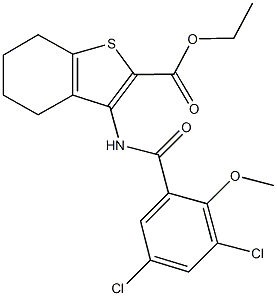 ethyl 3-[(3,5-dichloro-2-methoxybenzoyl)amino]-4,5,6,7-tetrahydro-1-benzothiophene-2-carboxylate Struktur