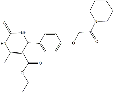 ethyl 6-methyl-4-{4-[2-oxo-2-(1-piperidinyl)ethoxy]phenyl}-2-thioxo-1,2,3,4-tetrahydro-5-pyrimidinecarboxylate Struktur