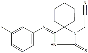 {4-[(3-methylphenyl)imino]-2-thioxo-1,3-diazaspiro[4.5]dec-1-yl}acetonitrile Struktur