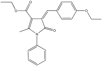 ethyl 4-(4-ethoxybenzylidene)-2-methyl-5-oxo-1-phenyl-4,5-dihydro-1H-pyrrole-3-carboxylate Struktur