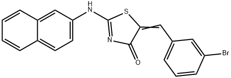 5-(3-bromobenzylidene)-2-(2-naphthylimino)-1,3-thiazolidin-4-one Struktur