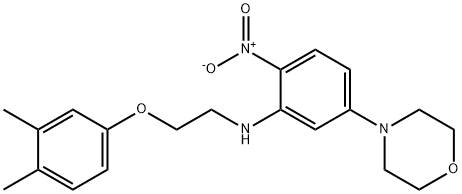 4-{3-{[2-(3,4-dimethylphenoxy)ethyl]amino}-4-nitrophenyl}morpholine Struktur